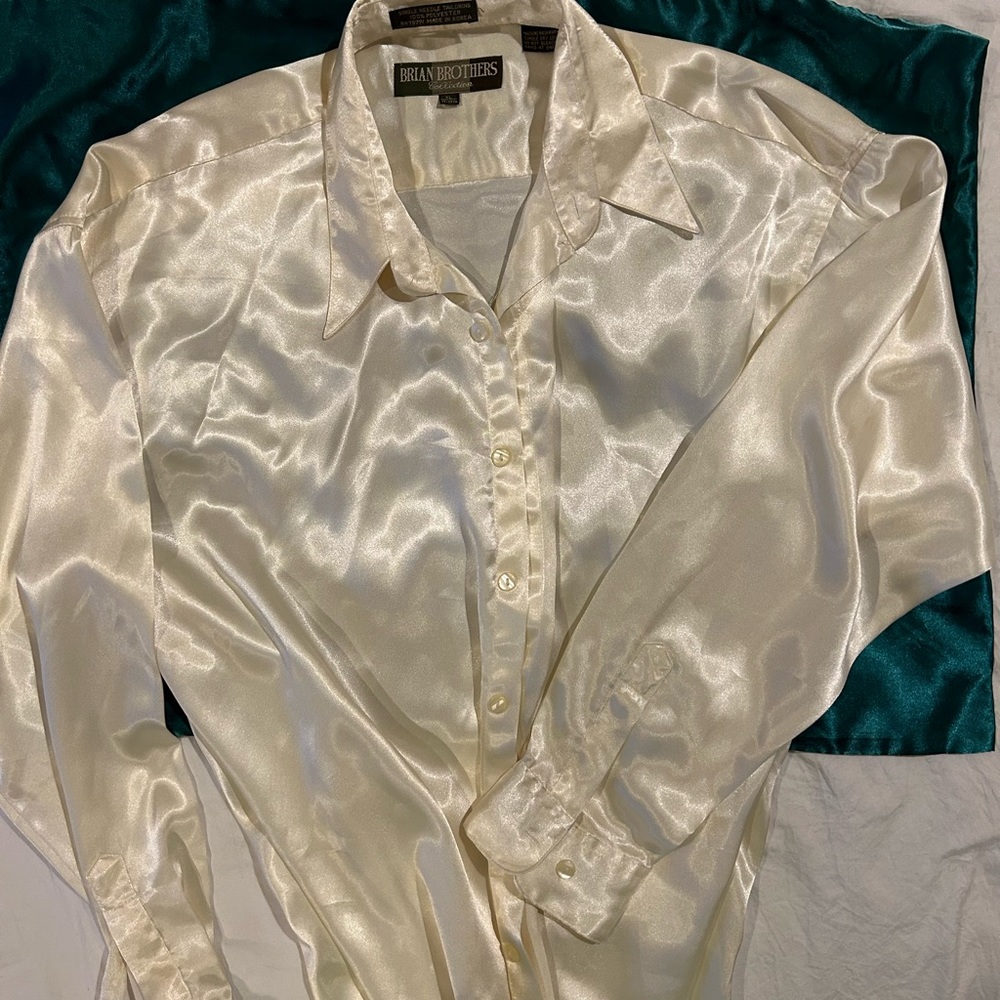 Cream Colored Brian Bothers Collection Blouse